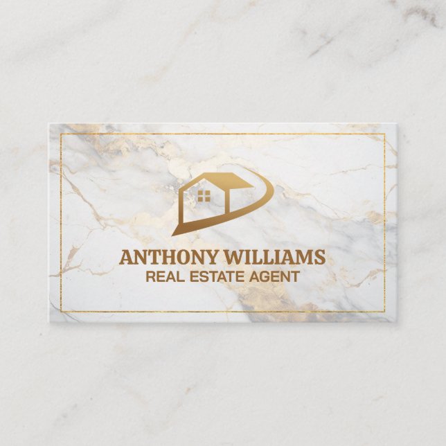 Logo für Real Anwesen House | Marmor Visitenkarte (Vorderseite)