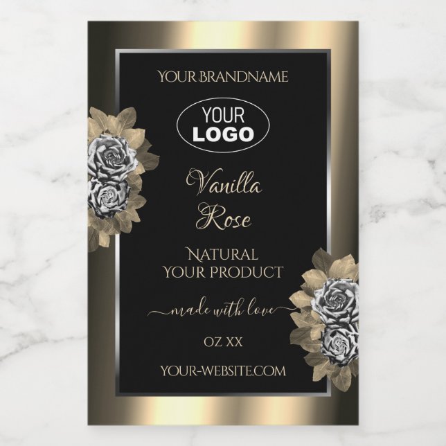 Logo für Rose von Blankal-Gold-Silbertabletten Lebensmitteletikett (Einzelnes Label)