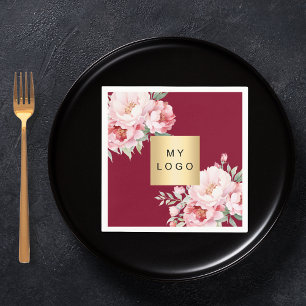 Logo für Rosenflorierungen aus Burgund Serviette