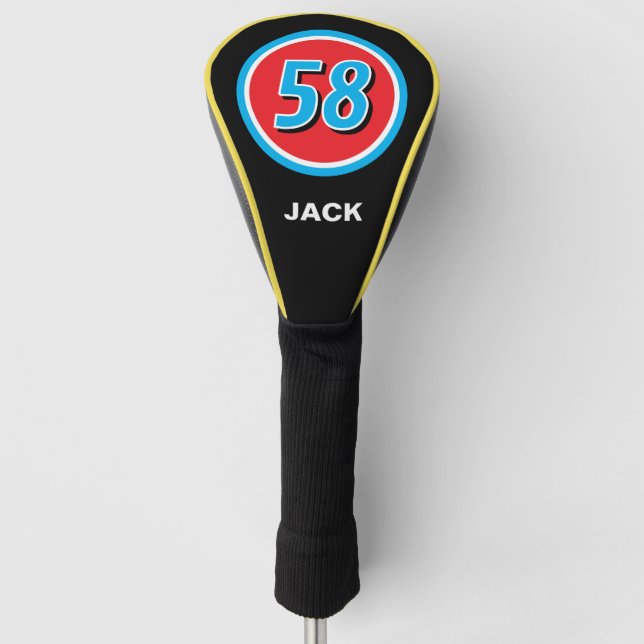 Logo für runde Rennwagen personalisiert Golf Headcover (Vorderseite)