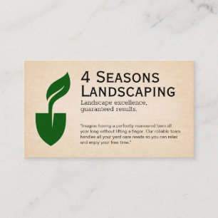 Logo für Schaufel und Leaf   Landschaftsgärtner Visitenkarte