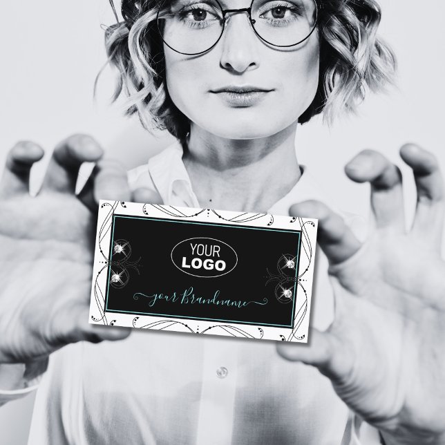 Logo für Schwarz-weiße Zierklatschen Visitenkarte (Von Creator hochgeladen)