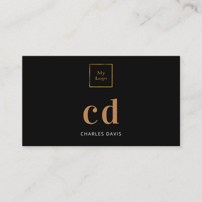 Logo für Schwarze Goldmonogramm Visitenkarte (Vorderseite)