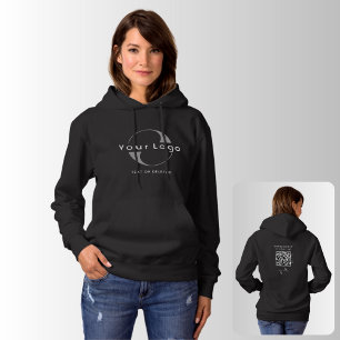 Logo für Schwarzes Unternehmen QR Unternehmensmark Hoodie