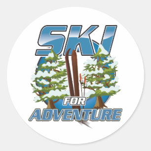 Logo für Skitouren-Abenteuer Runder Aufkleber
