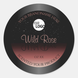Logo für Soft Glitzer-Produkte für Black Burgundy Runder Aufkleber