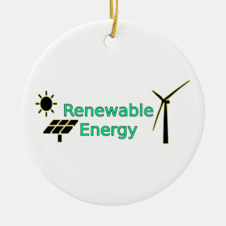 Logo für Solarpaneele für erneuerbare Energien Win Keramik Ornament