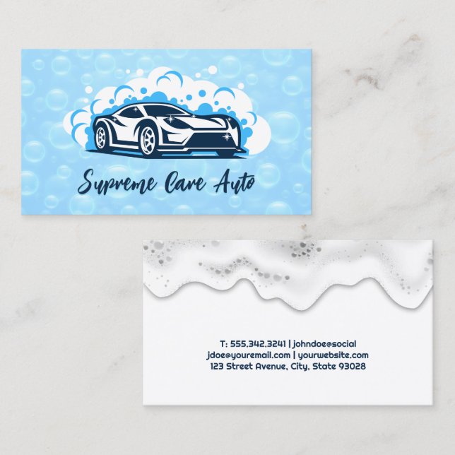 Logo für Sportwagen | Soap Suds Visitenkarte (Vorne/Hinten)