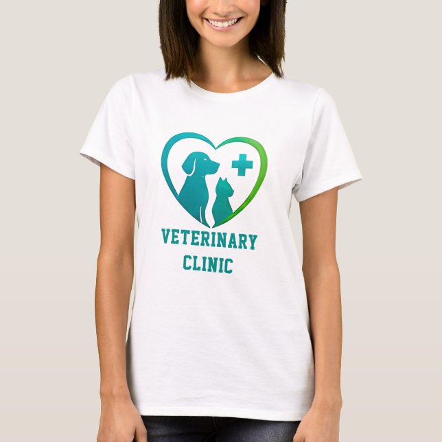 🐾 Logo für Tierklinik 💚 T-Shirt (Vorderseite)