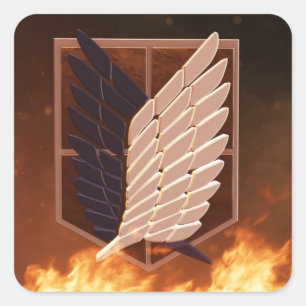 Logo für Titan-Umfrage-Korps Quadratischer Aufkleber