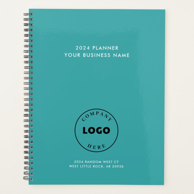 Logo für Unternehmen hinzufügen Elegante Unternehm Planer (Vorderseite)
