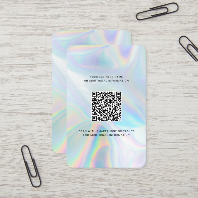 Logo für Unternehmen hinzufügen QR-Code DIY Hologr Visitenkarte (Vorderseite/Rückseite Beispiel)