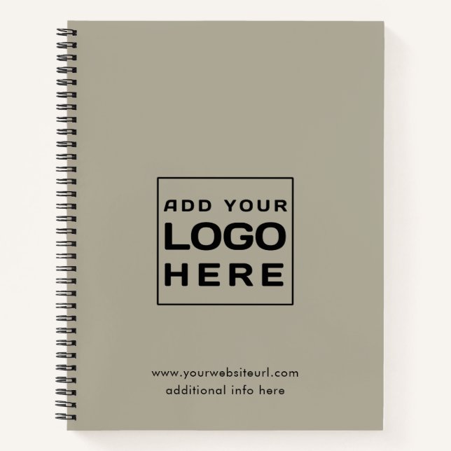 Logo für Unternehmen hinzufügen und Website für Mi Notizbuch (Vorderseite)