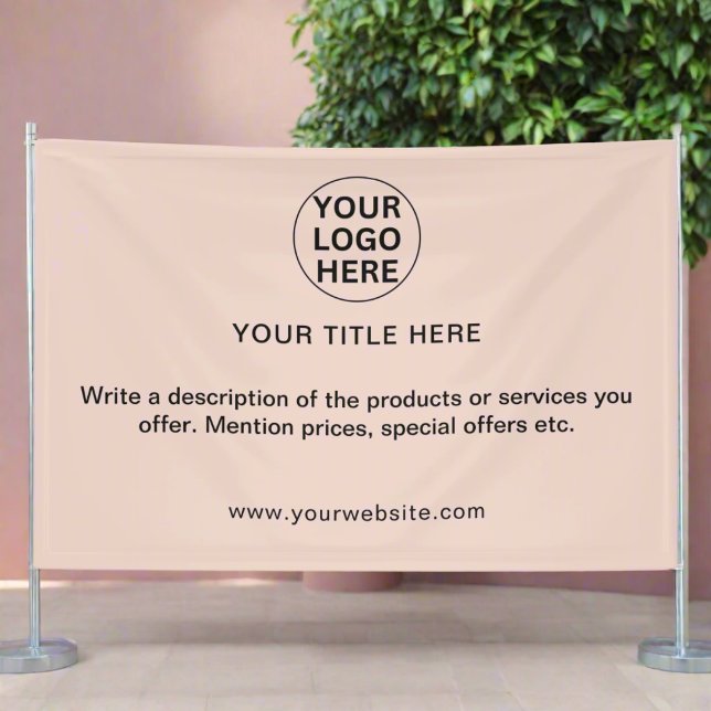 Logo für Unternehmen hinzufügen und Werbetext rot  Banner (Von Creator hochgeladen)