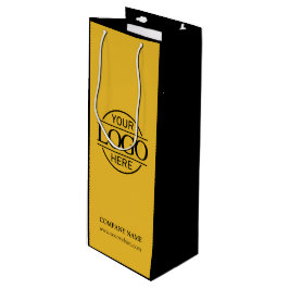 Logo für Unternehmen in Gelb und Schwarz Geschenktüte Für Weinflaschen