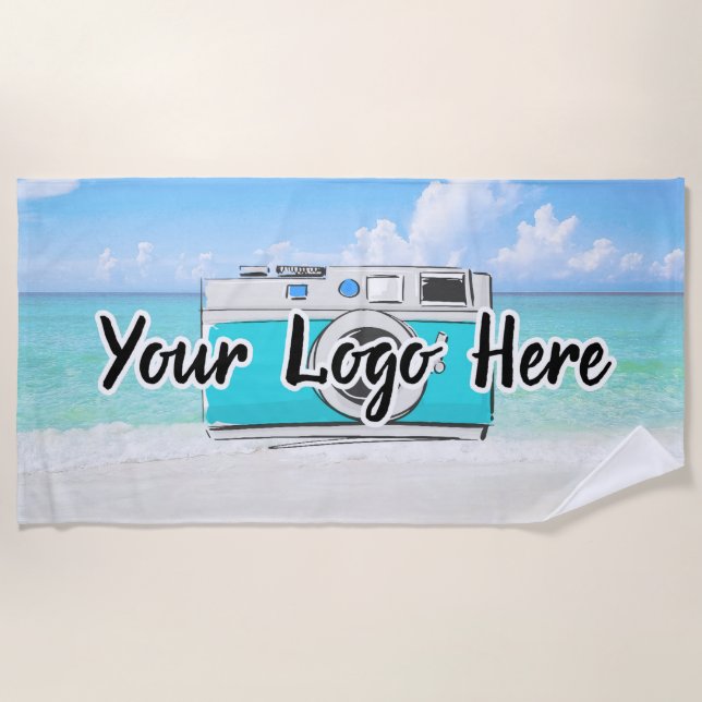 Logo für Unternehmen mit benutzerdefiniertem Logo  Strandtuch (Vorderseite)