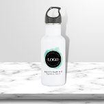 Logo für Unternehmen mit benutzerdefinierter Grünf Edelstahlflasche<br><div class="desc">Werben Sie für Ihr Geschäft mit dieser coolen Wasserflasche mit grüner Wasserfarbe,  individuellem Logo und Text. Fügen Sie einfach Ihre Daten hinzu,  indem Sie auf "Personalisieren" klicken.</div>