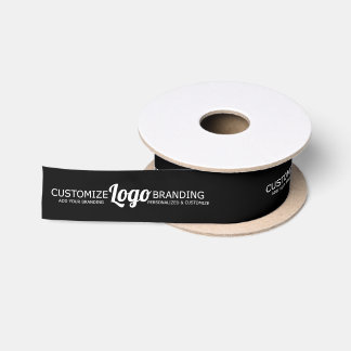 Logo für Unternehmen mit eigener Marke Schwarz Satinband