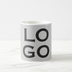 Logo für Unternehmen oder Unternehmen auf Grau Kaffeetasse