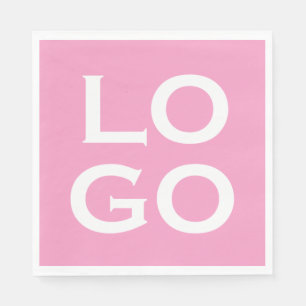 Logo für Unternehmen oder Unternehmen in rosa Serviette