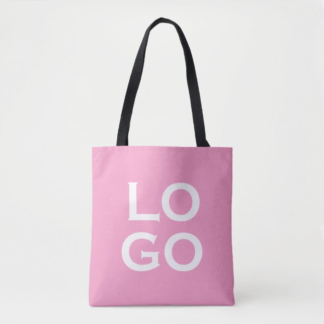Logo für Unternehmen oder Unternehmen in rosa Tasche (Vorderseite)