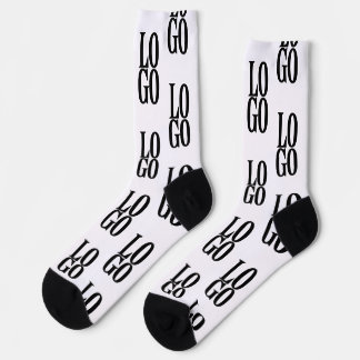Logo für Unternehmen oder Unternehmen in Weiß Socken