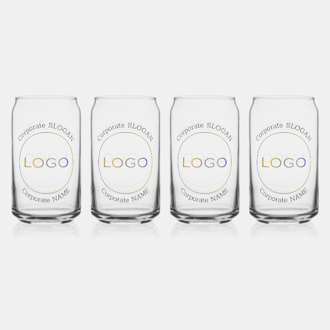 Logo für Unternehmen Slogan Elegant Einfaches Desi Dosenglas (Vorderseite)