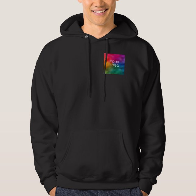 Logo für Unternehmen Trendschwarze Vorlage Hochlad Hoodie (Vorderseite)