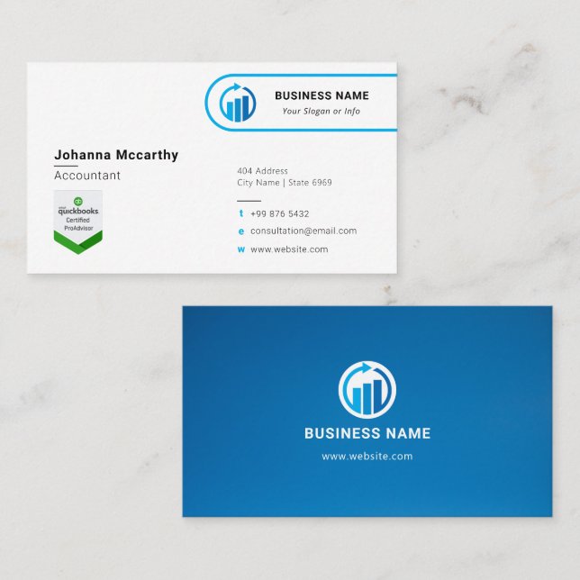 Logo für Unternehmensbuchhalter | Minimalistisches Visitenkarte (Vorne/Hinten)
