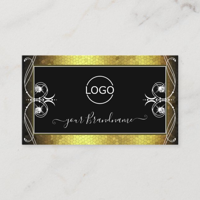 Logo für Verzierte Sparkle-Diamanten aus Black Gol Visitenkarte (Vorderseite)