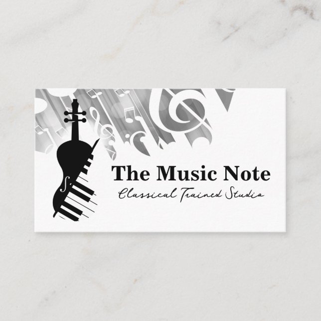 Logo für Violin Piano | Musik Visitenkarte (Vorderseite)
