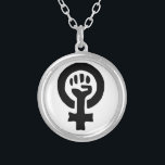 Logo für weibliche Symbole Versilberte Kette<br><div class="desc">Feminismus</div>