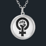 Logo für weibliche Symbole Versilberte Kette<br><div class="desc">Feminismus</div>