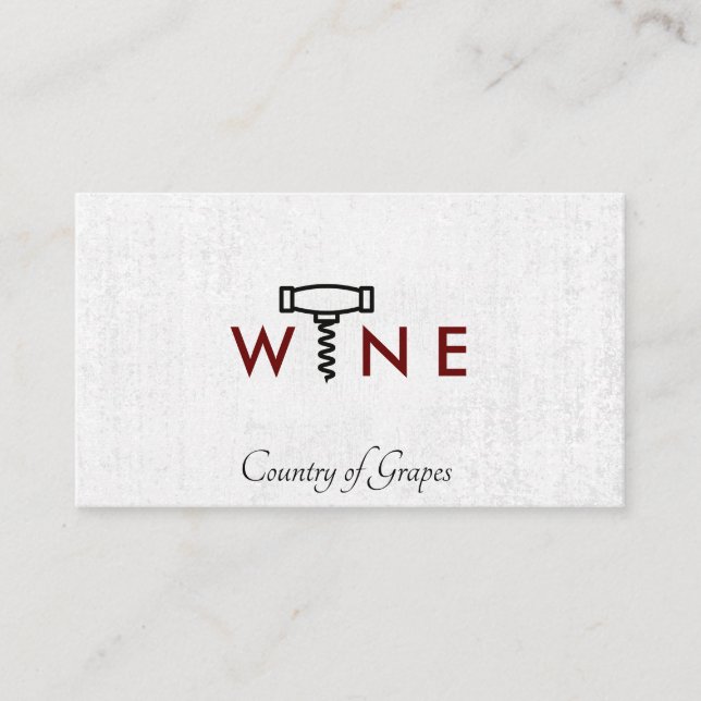 Logo für Weinglas | Corkschraube Somelier Visitenkarte (Vorderseite)