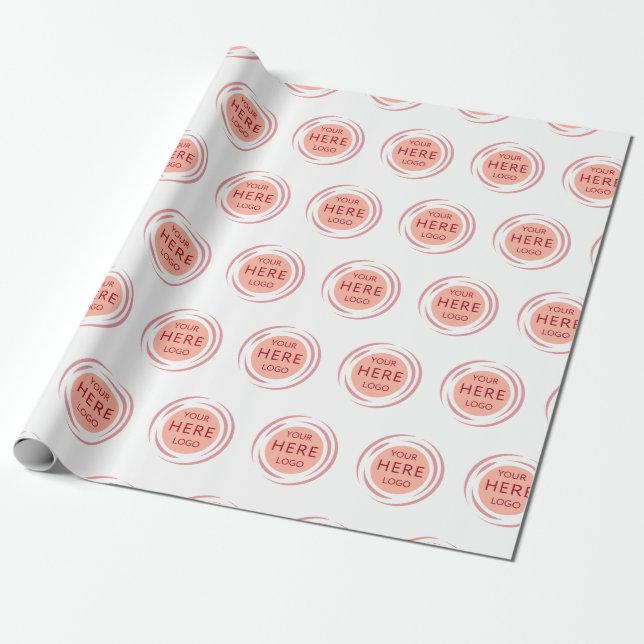Logo für Werbeaktionen mit eigener Marke weiß Geschenkpapier (Ungerollt)