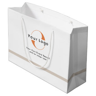 Logo für White & Tan, Black Text Company Business  Große Geschenktüte