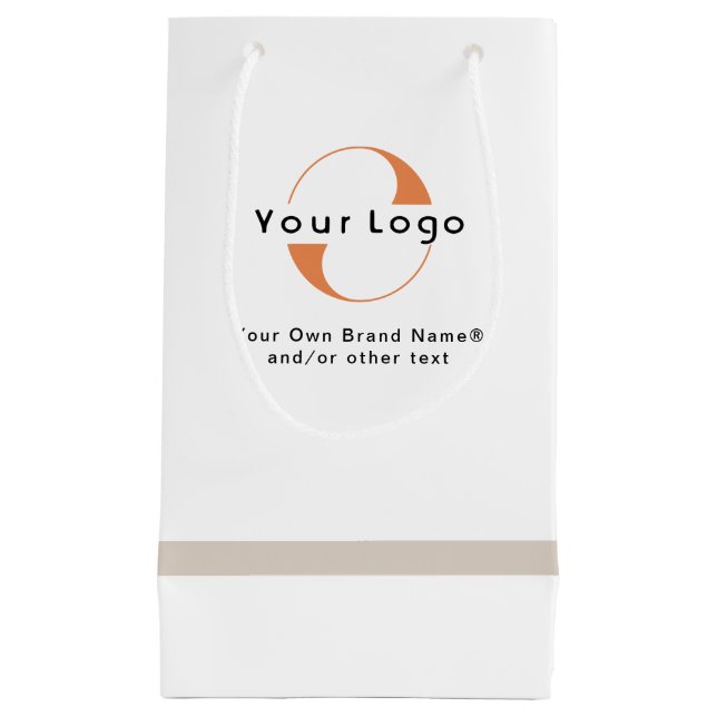 Logo für White & Tan, Black Text Company Business  Kleine Geschenktüte (Vorderseite)