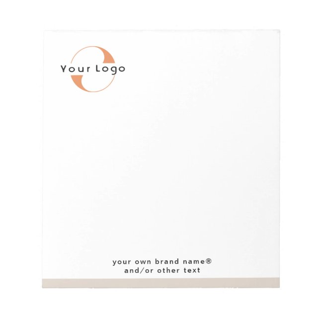 Logo für White & Tan, Black Text Company Business  Notizblock (Vorderseite)