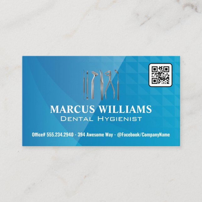 Logo für Zahnwerkzeuge | QR Code Business Card Visitenkarte (Vorderseite)