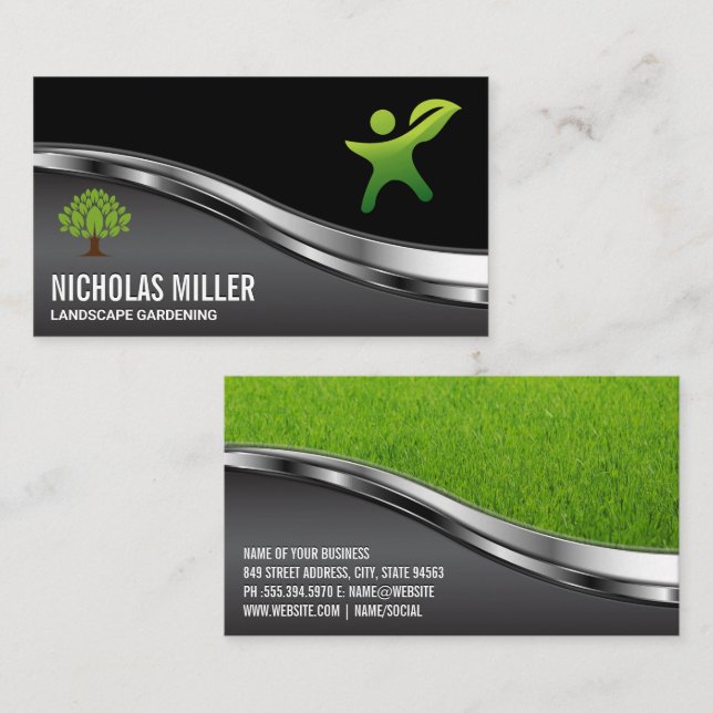 Logo "Gartenarbeit für natürliche Person" Visitenkarte (Vorne/Hinten)