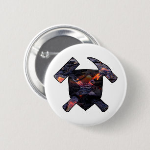 Logo Geologenhammer und Lavastrom Button