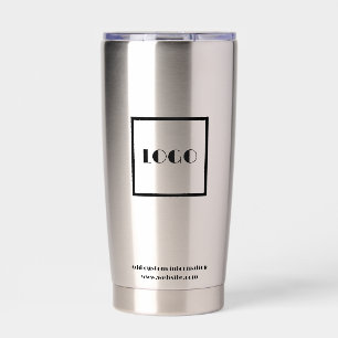 Logo-Geschäft einfach schwarz Thermobecher