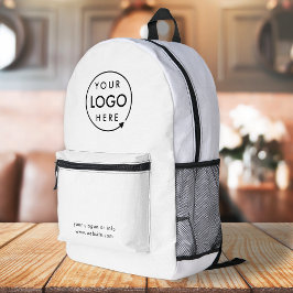 Logo-Geschäft | Minimalistisch Simple White Bedruckter Rucksack