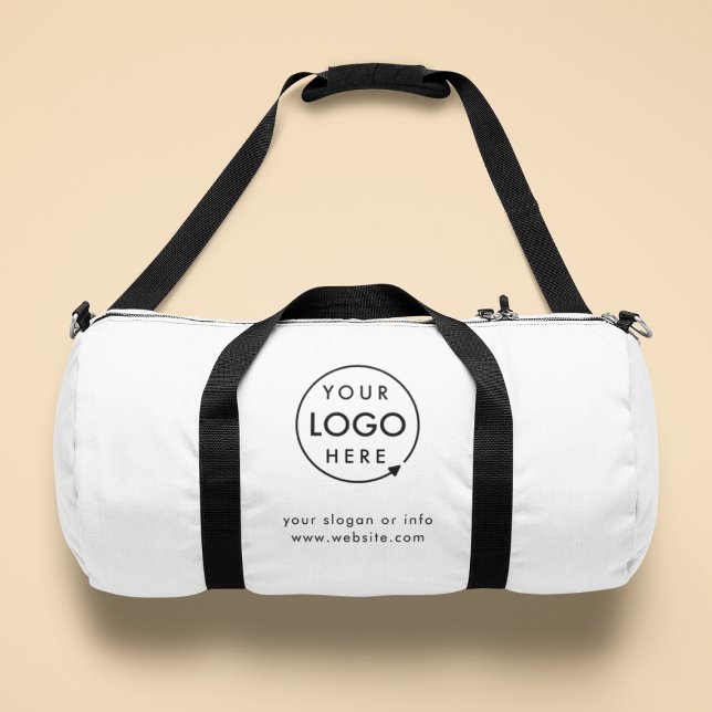 Logo-Geschäft | Minimalistisch Simple White Duffle Bag (Von Creator hochgeladen)