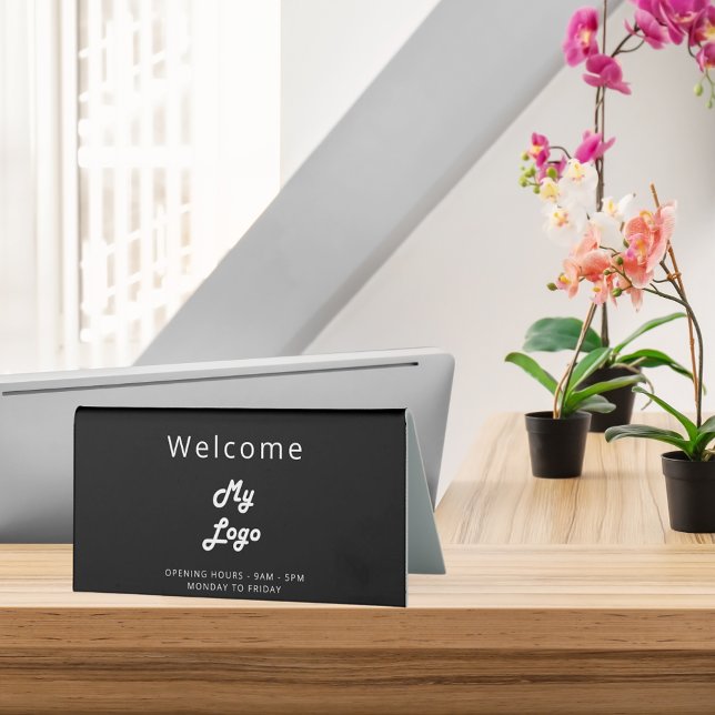 Logo-Geschäft Schwarz-weiß Tischaufsteller (Von Creator hochgeladen)