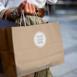 Logo-Geschäft Stilvoll Beige Corporate Große Geschenktüte