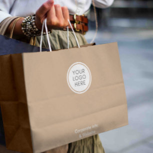Logo-Geschäft Stilvoll Beige Corporate Große Geschenktüte