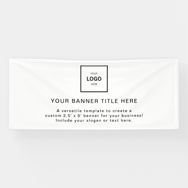 Logo-Geschäft | White Simple Minimalistisch Modern Banner (Horizontal)