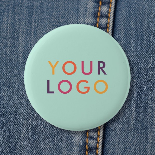 Logo-Geschäftsbranding-Vorlage Mintgrün Button (Von Creator hochgeladen)