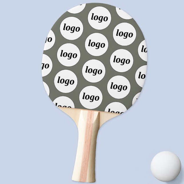 Logo-Geschäftsmodell Werbefläche Grün Tischtennis Schläger (Simple logo pattern business promotional sage green ping pong paddle
)